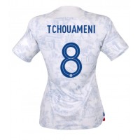 Frankrike Aurelien Tchouameni #8 Bortatröja Kvinnor VM 2022 Korta ärmar
